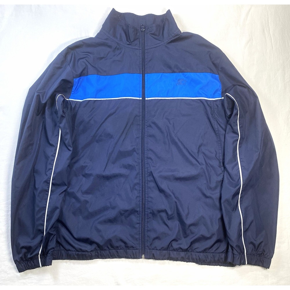 Starter Men's Navy/Blue Colorblock Full-Zip Windbreaker Jacket XL (46-48)